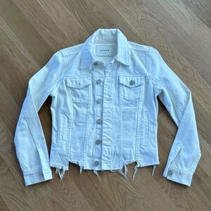 Blank NYC white distressed cropped denim jacket Size XS